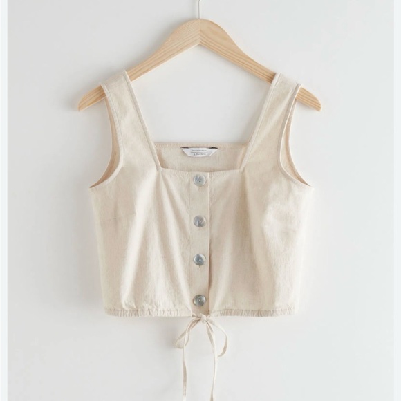 & Other Stories Tops - & Other Stories Square Neck Crop Top Tan Size 2